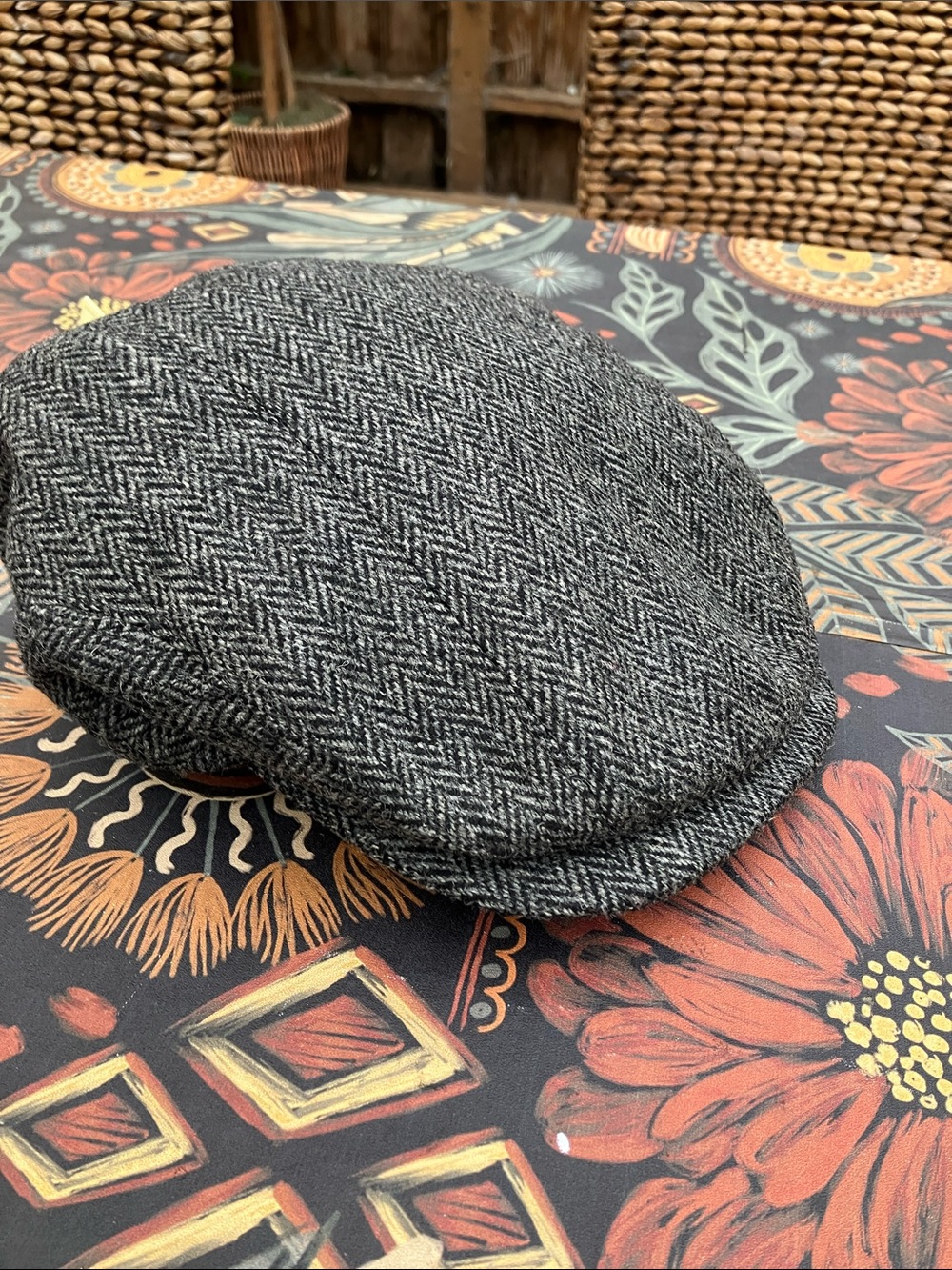 NWT Doogan Donegal Ireland Classic Grey Wool Herringbone “Peaky” Newsboy Hat